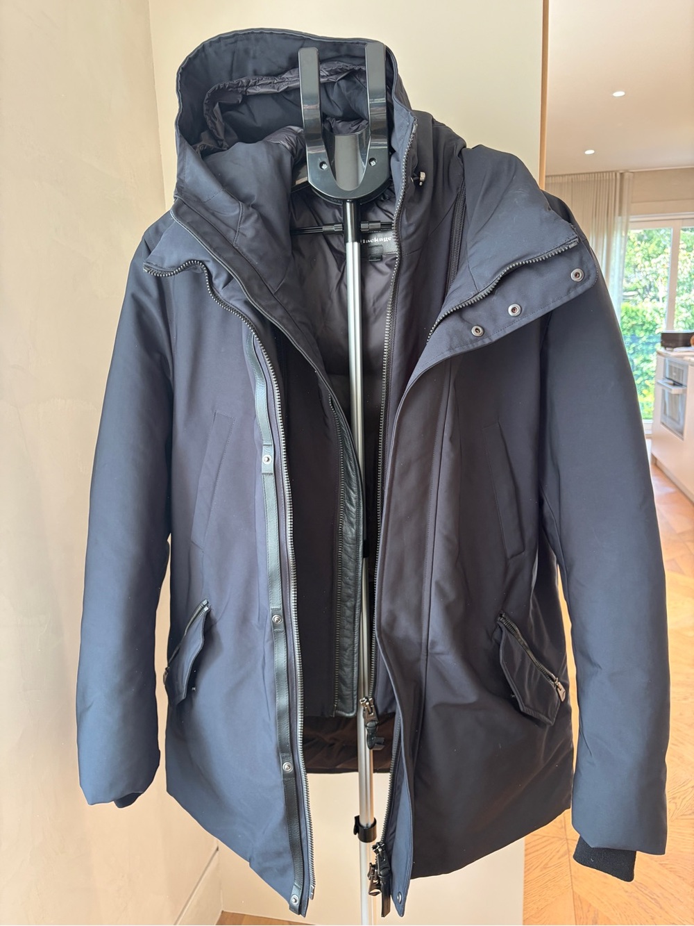Men's black Hooded Winter Coat mackage